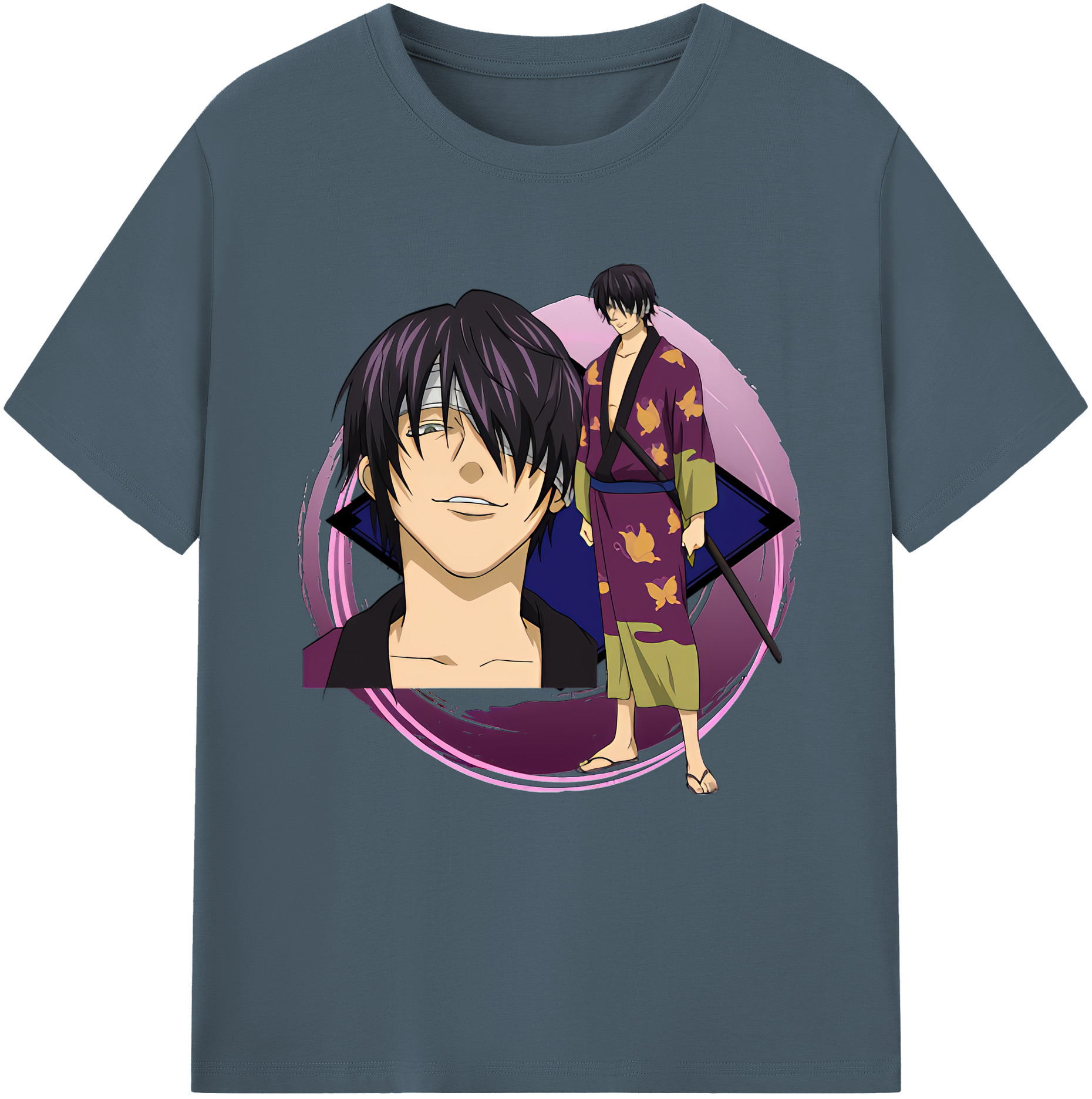 （画像用） ぎんたま 坂田銀時（さかたぎんとき） 神楽 志村新八（しむら しんぱち） GINTAMA Sakata Gintoki Kagura Shimura Shinpachi 綿100％半袖Tシャツ（フロントプリント）